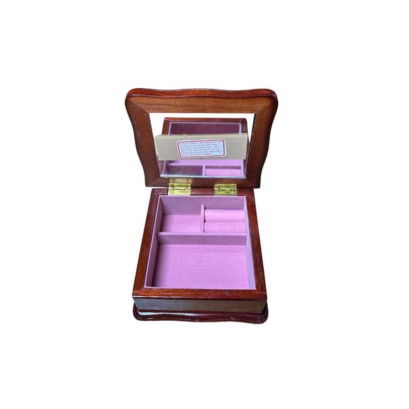 Vintage Wooden Tapestry Jewelry Keepsake Box Padded Travel Accessory Decorative - Picture 3 of 6